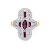 Ruby and Diamond Deco Style Ring 