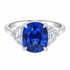 Sapphire Three Stone Half Moon Diamonds