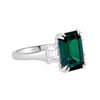 Emerald Cut Sapphire Ring with Baguette Cut Diamonds - side 