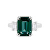 Emerald Cut Sapphire Ring with Baguette Cut Diamonds 