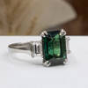 Emerald Cut Sapphire Ring with Baguette Cut Diamonds - Instagram 