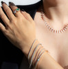 White Enamel and Diamond Rose Gold Necklace  with bracelets - model
