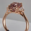 Padparadscha Rose Gold Ring with Cadillac Diamonds 