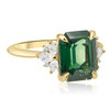 Emerald Cut Green Sapphire Ring with Diamonds 