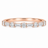 Rose Gold Baguette and Round Diamond Half Way Wedding Band