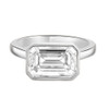 Bezel East-West Emerald Cut Diamond Engagement Ring - Nile platinum