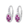 Pink Sapphire Leverback Earrings Side 