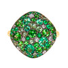 Cushion Emerald Cocktail Ring front