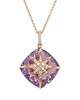 18K Rose Gold Amethyst Pendant with Diamond Star