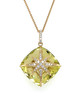 18k yellow gold lemon quartz pendant with diamond star