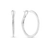 14k super thin pave diamond hoops with diamonds white gold