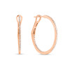 14k super thin pave diamond hoops with diamonds rose gold