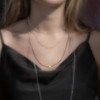 Champagne floating diamond 24 inch necklace- on model