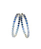 Ombre Blue Sapphire Hoop Earrings in White Gold