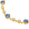 Cornflower Blue Sapphire and Diamond Bracelet Close Up