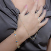 Cornflower Blue Sapphire and Diamond Bracelet on model