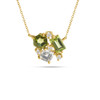 Peridot/Green Quartz Three Stone Diamond Pendant