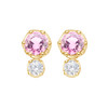 Blush Pink Tourmaline and Diamond Studs