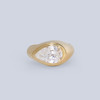 14k yellow gold pinky ring with a LAB GROWN pear shape diamond set in prongs 1.60cts
