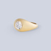 14k yellow gold pink ring with a bezel set brilliant cut LAB GROWN diamond 1.10 carats,  E/F-VS- side view