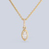 14k yellow gold pendant with a LAB GROWN marquise cut diamond and pave LAB GROWN bail set in a 4 prong bezel totaling 1.19cts