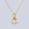 14k yellow gold pendant with a horizontally set oval LAB GROWN diamond 1.10 carats, E/F-VS, side view