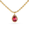 Ruby Pear Pendant on Ball Chain Closeup