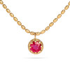 Ruby Round Pendant on Ball Chain Closeup