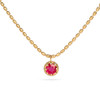 Ruby Round Pendant on Ball Chain