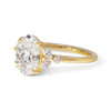 Oval Multi-stone Diamond Engagement Ring Yellow Gold - side