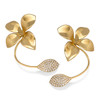 Yellow Gold Flower Pavé Diamond Earrings