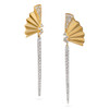 Art-Deco Fan Diamond Drop Earrings- angled view
