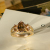 Champagne Diamond Multi-Stone Custom Engagement Ring on background