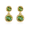 Green Tourmaline Bubble Earrings in Yellow Gold