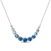 Graduated Montana Sapphire Necklace White Gold