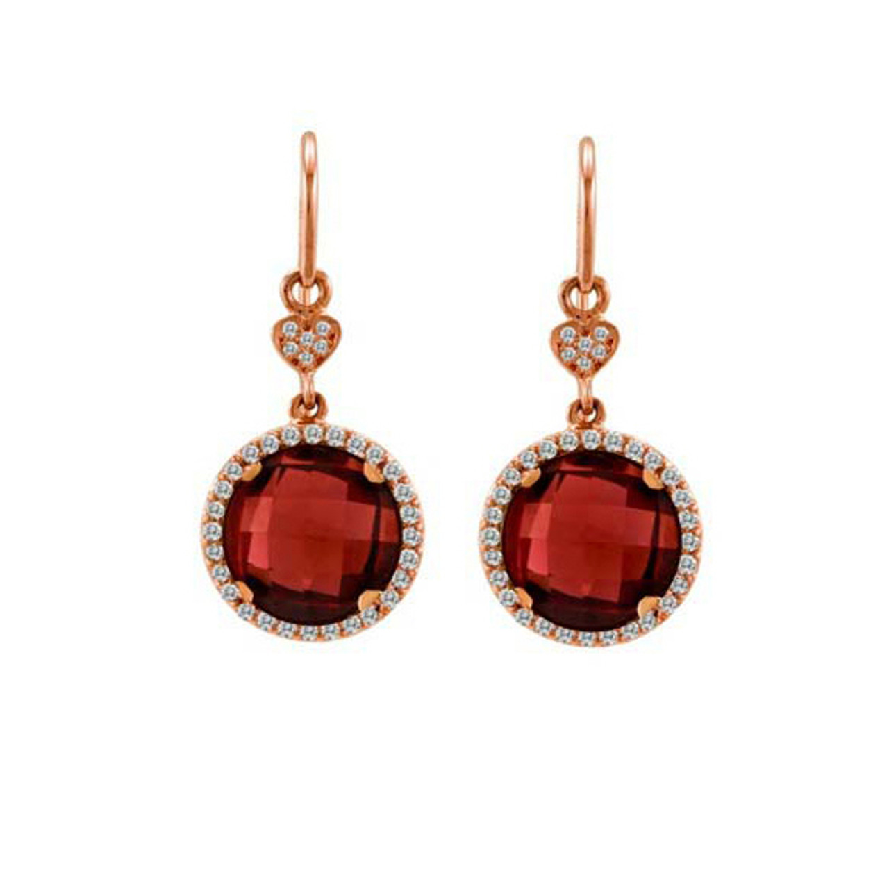 9ct yellow gold garnet 4 stone drop earrings - Jewellery from Mr Harold and  Son UK