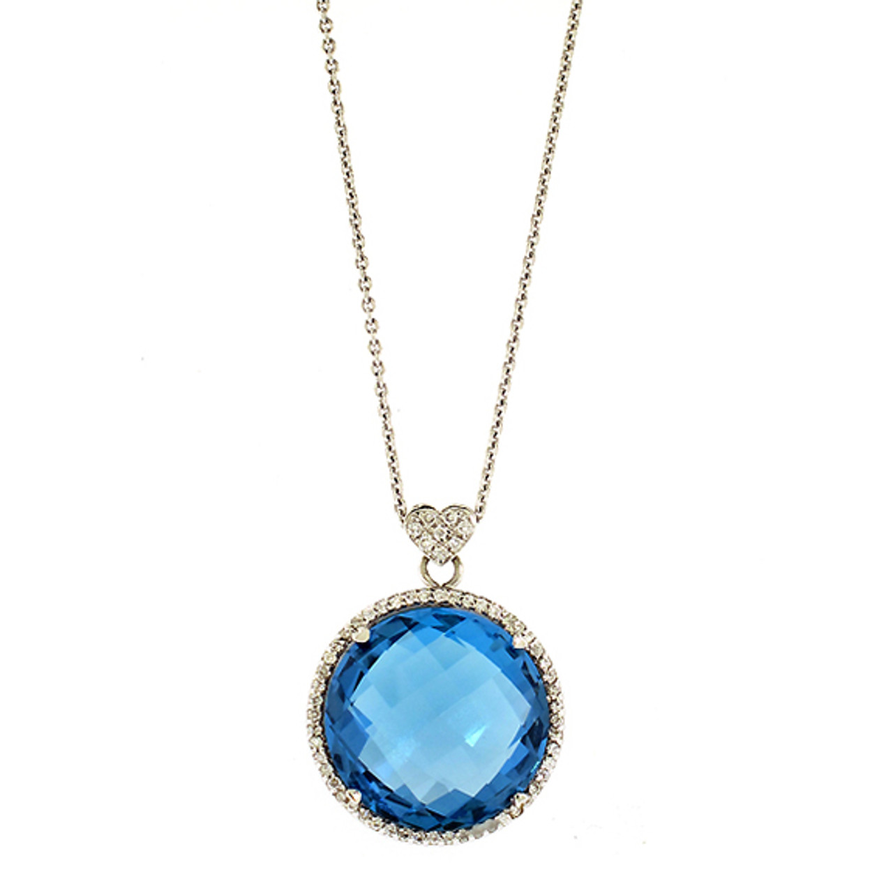 Blue Topaz Charm Necklace With Bee - Saint By Sarah Jane