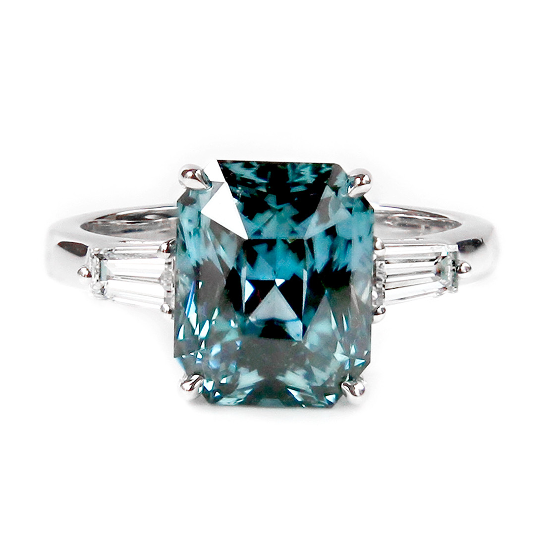 Bluish Green Sapphire Engagement Ring Sapphire Engagement Rings Custom Engagement Rings