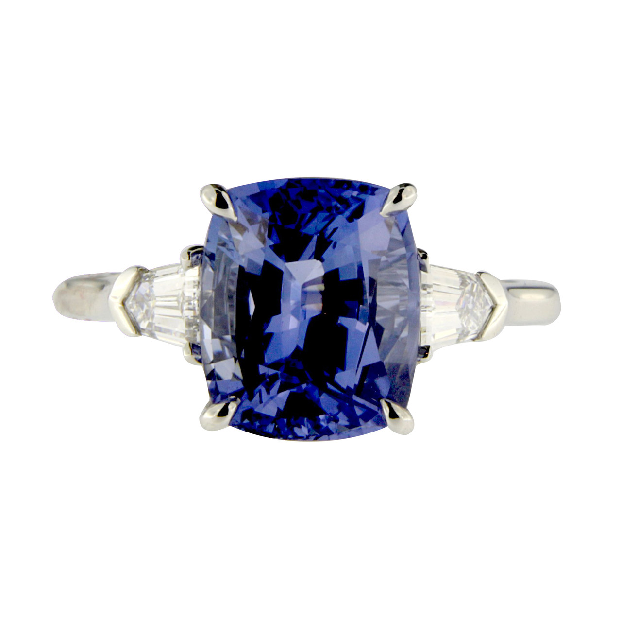Sapphire Three Stone Engagement Ring 