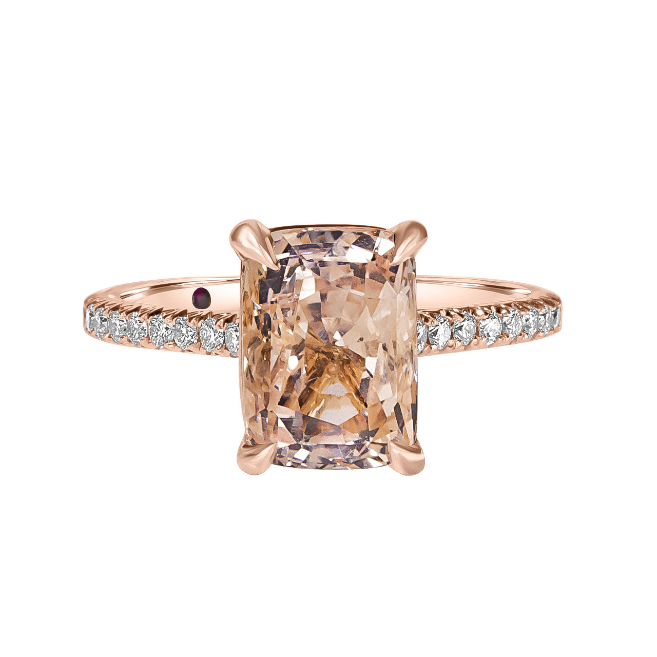 Peach sapphire clearance ring