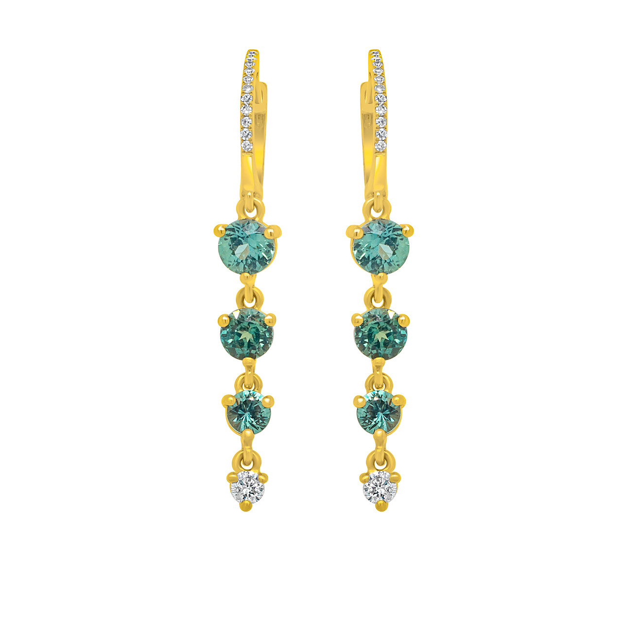 Teal Sapphire Earrings Sapphire Earrings Teal Sapphires