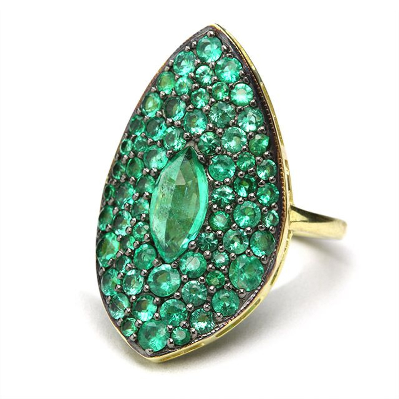 Yes, Please! Womens Lab Created Green Emerald Sterling Silver Cushion Halo  Side Stone Cocktail Ring - JCPenney