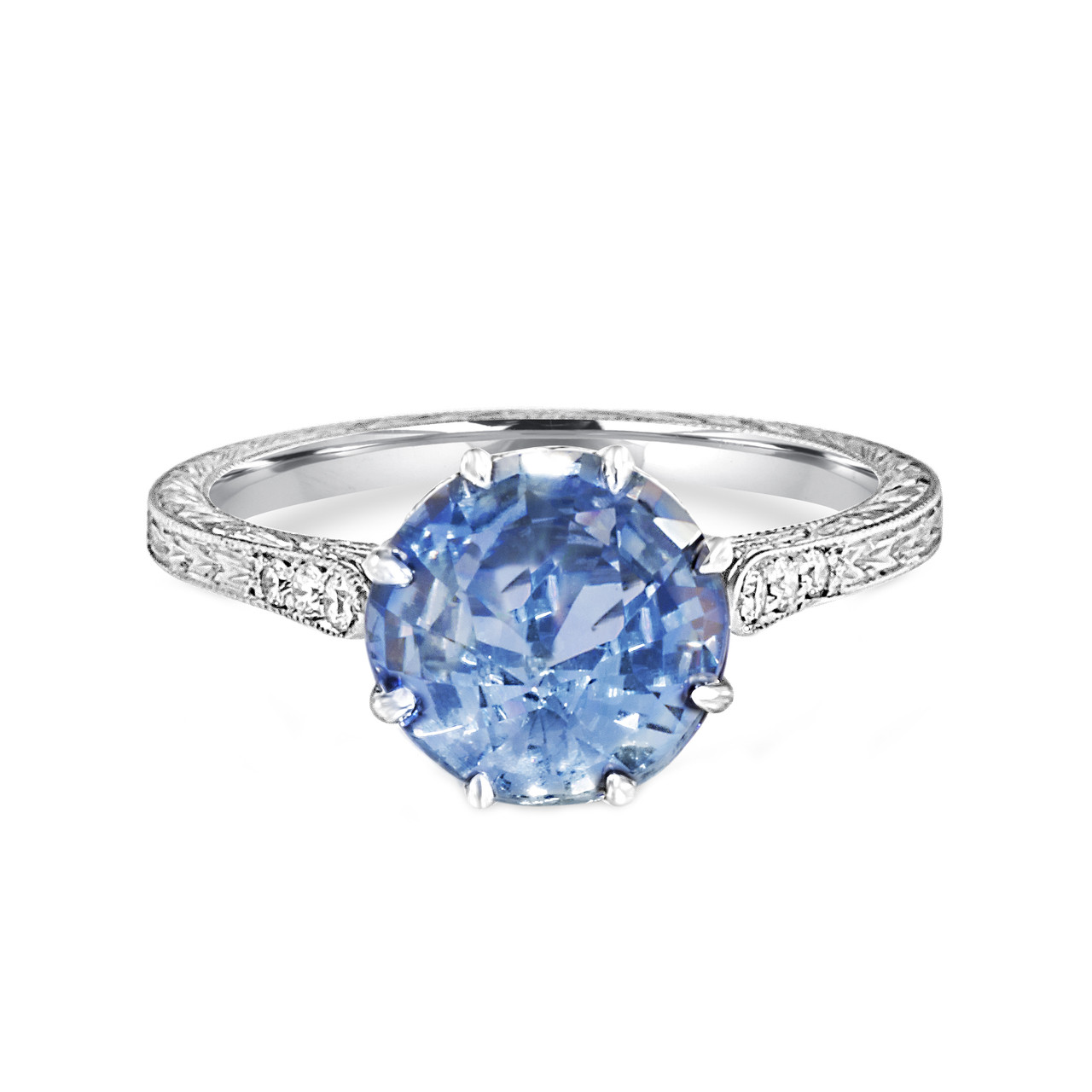 Light Blue Oval Sapphire Engagement Ring - 1.00ct - Flawless Fine Jewellery  - London
