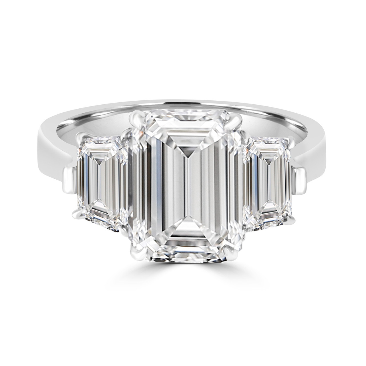 HRETR172 3 Emerald Diamonds Trilogy Ring | Shining Diamonds®