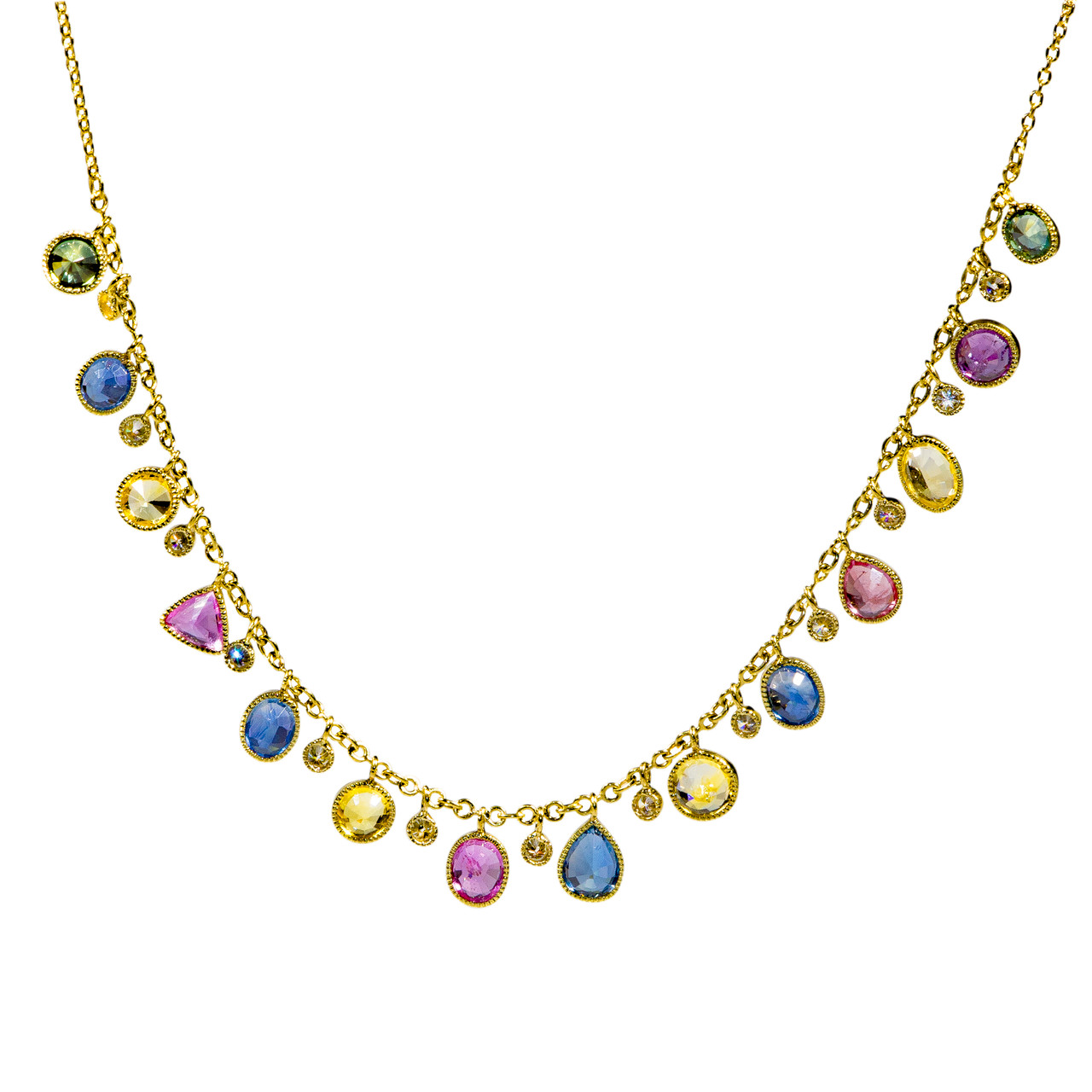 multi color sapphire necklace