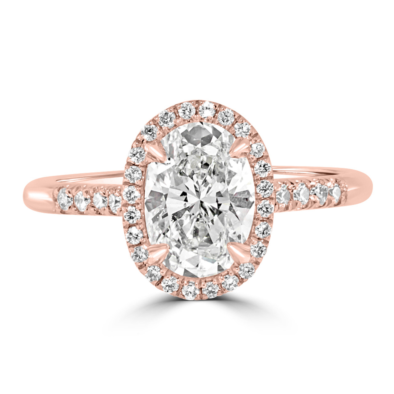 Oval Diamond Halo Engagement Ring| Oval Lab Grown Diamonds NYC| Oval ...