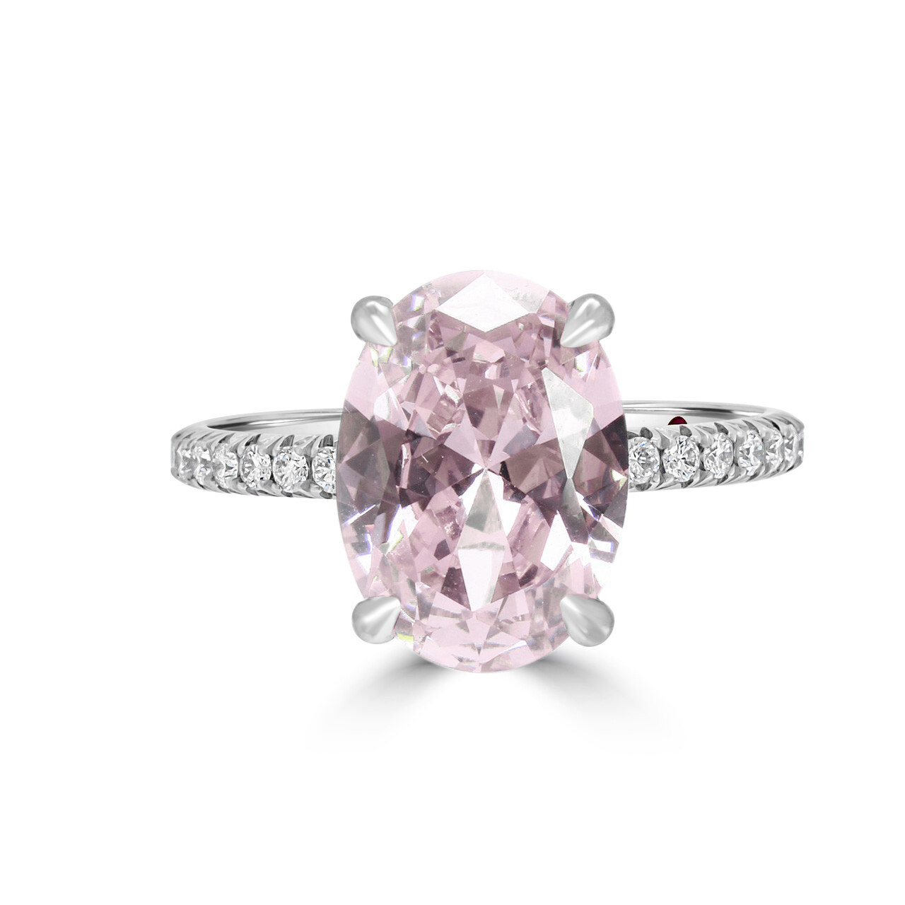 Diamond and pink sales sapphire ring