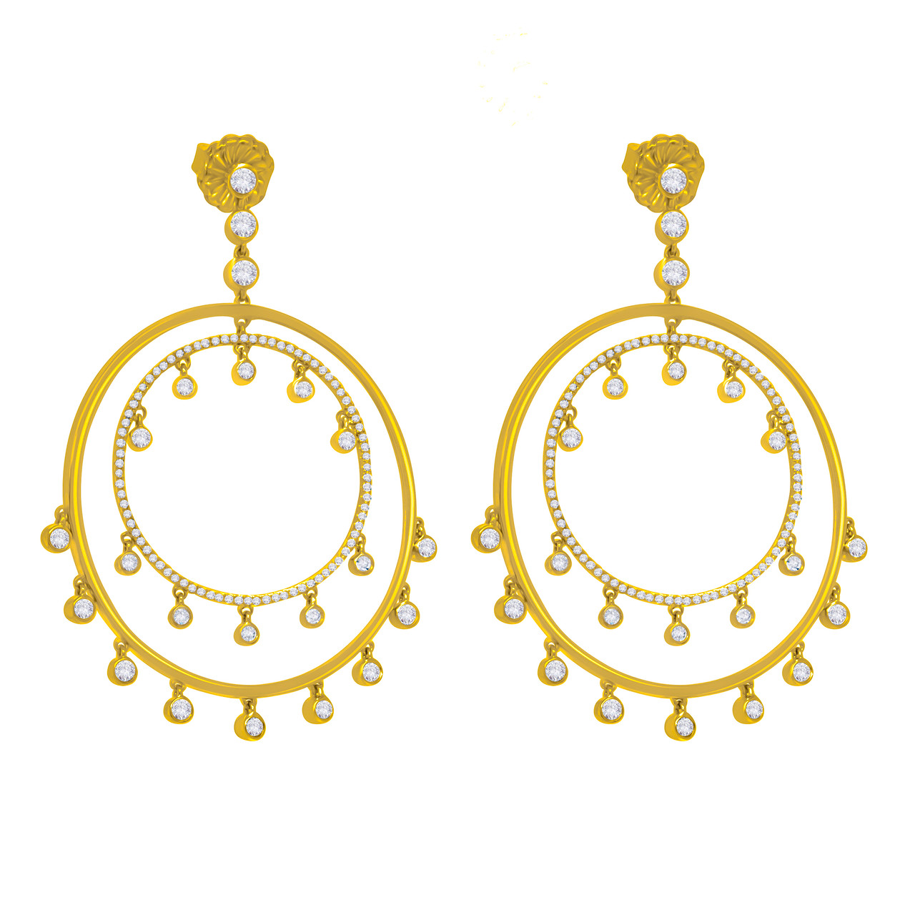 Buy Fashion Stylish Latest Golden Plated Double Hoop Earrings For Women And  Girls | Trendy Hoops Earings | Golden Hoop studs Gold at Amazon.in