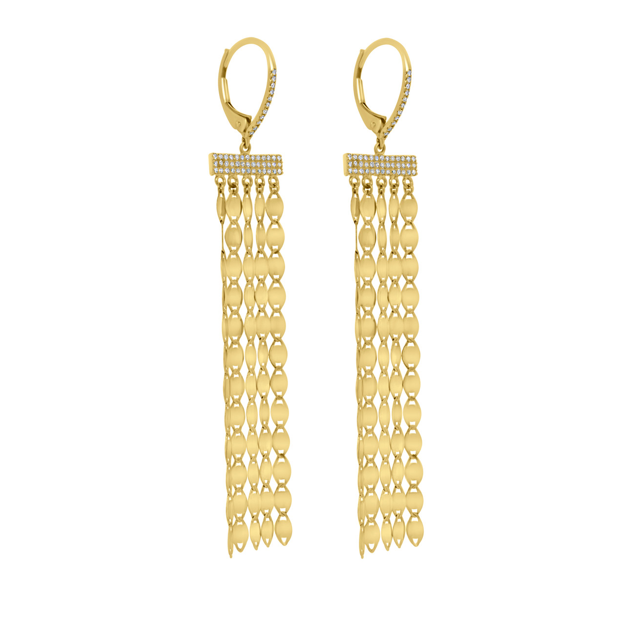 Latest Long Gold Chain Earring Designs 