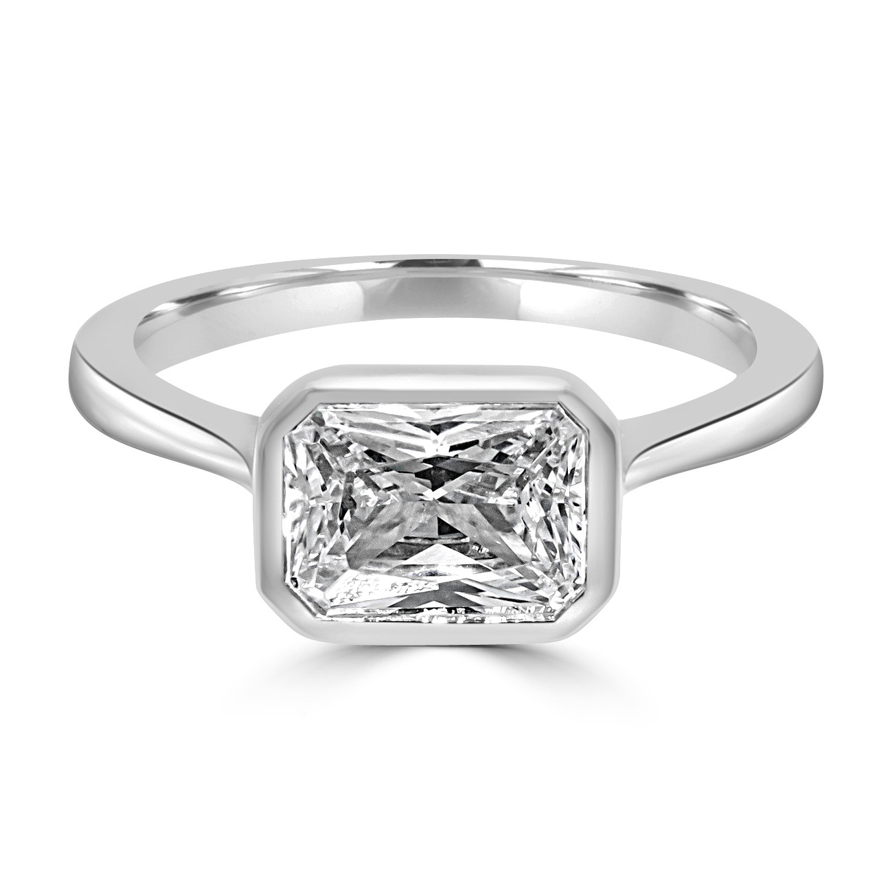 Thin + Simple Solitaire With Elongated Radiant Cut | Good Stone - GOODSTONE